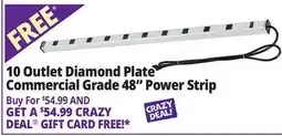Ocean State Job Lot 10 Outlet Diamond Plate Commercial Grade 48 Power Strip offer