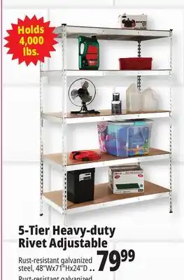 Ocean State Job Lot Method Storage Systems 5-Tier Heavy-Duty Rivet Shelving Unit 48 x 71 offer