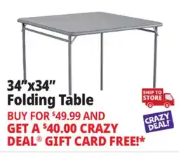 Ocean State Job Lot Cosco Square Vinyl Folding 4-Person Dining Table Gray offer