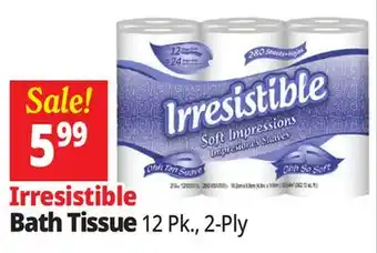 Ocean State Job Lot Irresistible Soft Impressions Bath Tissue 12 Count offer