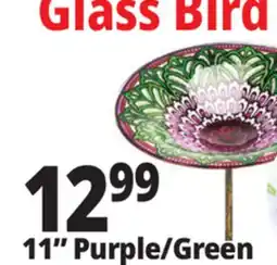 Ocean State Job Lot Glass Flower Bird Bath Red 12 offer