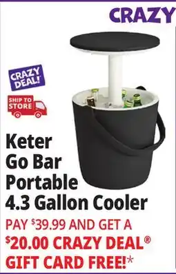 Ocean State Job Lot Keter Go Bar Portable 4.3 Gallon Cooler Graphite/Cream offer