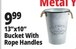 Ocean State Job Lot Tall Galvanized Steel Bucket With Rope Handles offer