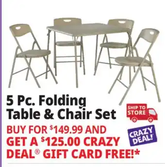 Ocean State Job Lot 5 Pc. Folding Table & Chair Set offer