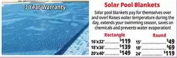 Ocean State Job Lot Solar Pool Blankets offer