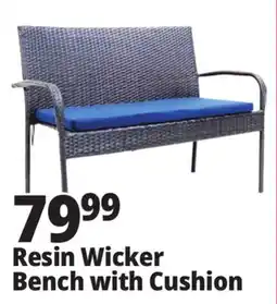 Ocean State Job Lot Resin Wicker Bench with Cushion offer