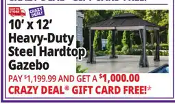 Ocean State Job Lot Real Living 10' x 12' Heavy-Duty Steel Hardtop Gazebo Black offer