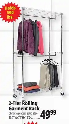 Ocean State Job Lot 2-Tier Rolling Garment Rack offer