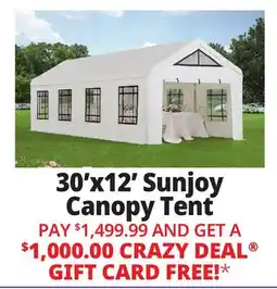 Ocean State Job Lot 30'x12' Sunjoy Canopy Tent offer