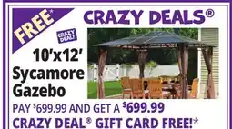 Ocean State Job Lot ShelterLogic 10' x 12' Sycamore Steel Frame Gazebo with Hardtop Roof Dark Coffee offer