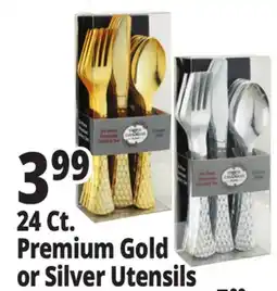 Ocean State Job Lot 24 Ct. Premium Gold or Silver Utensils offer