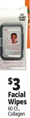 Ocean State Job Lot SpaScriptions Collagen Makeup Cleansing Wipes 60 Count offer