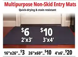 Ocean State Job Lot Non-Skid Entry Mats offer