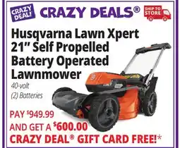 Ocean State Job Lot Husqvarna Lawn Xpert 21 Self-Propelled Lawn Mower Orange offer