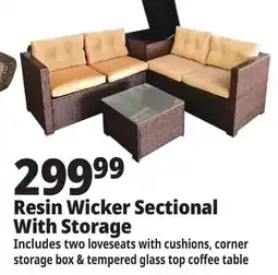 Ocean State Job Lot 4-Piece Resin Wicker Sectional with Storage Bin offer