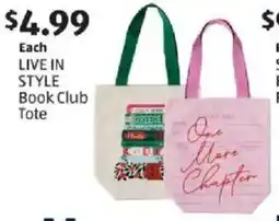 Aldi STYLE Book Club Tote offer