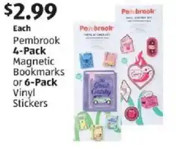 Aldi Pembrook Magnetic Bookmarks or Vinyl Stickers offer
