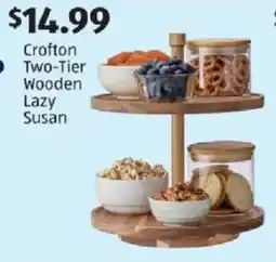 Aldi Crofton Two-Tier Wooden Lazy Susan offer