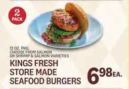 Kings Food Markets KINGS FRESH STORE MADE SEAFOOD BURGERS offer