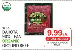 Kings Food Markets DAKOTA 90% LEAN ORGANIC GROUND BEEF offer