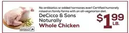 DeCicco & Sons DeCicco & Sons Naturally Whole Chicken offer