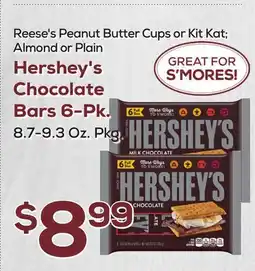 DeCicco & Sons Reese's Peanut Butter Cups or Kit Kat Almond or Plain Hershey's Chocolate Bars 6-Pk offer
