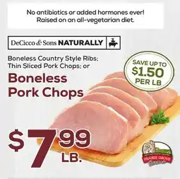 DeCicco & Sons DeCicco & Sons NATURALLY Boneless Pork Chops offer