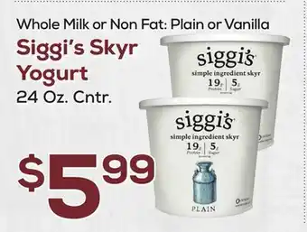 DeCicco & Sons Siggi's Skyr Yogurt offer