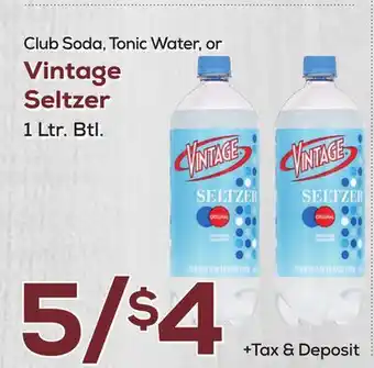 DeCicco & Sons Club Soda, Tonic Water, or Vintage Seltzer offer
