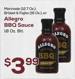 DeCicco & Sons Allegro BBQ Sauce offer