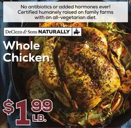 DeCicco & Sons DeCicco & Sons NATURALLY Whole Chicken offer