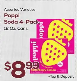 DeCicco & Sons Assorted Varieties Poppi Soda 4-Pack offer