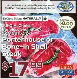 DeCicco & Sons U.S.D.A Choice Boneless Shell Steak offer