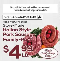 DeCicco & Sons Store-Made Italian Style Pork Sausage Family-Pack offer