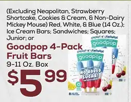 DeCicco & Sons Goodpop 4-Pack Fruit Bars offer