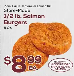 DeCicco & Sons Store-Made 1/2 lb. Salmon Burgers offer