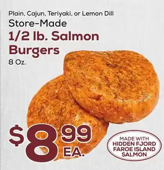 DeCicco & Sons Store-Made 1/2 lb. Salmon Burgers offer