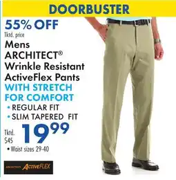Boscov's Mens ARCHITECT Wrinkle Resistant ActiveFlex Pants offer