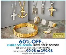 Boscov's ENTIRE COLLECTION NOVA STAR FORGED Lab Grown Diamond Jewelry for Men offer