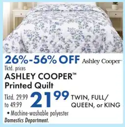Boscov's ASHLEY COOPER Printed Quilt offer