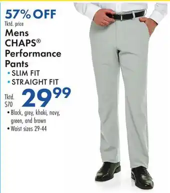 Boscov's Mens CHAPS Performance Pants offer