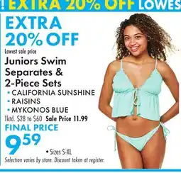 Boscov's Juniors Swim Separates & 2-Piece Sets offer