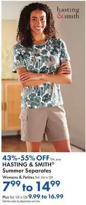 Boscov's HASTING & SMITH Summer Separates offer