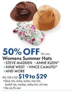 Boscov's Womens Summer Hats offer