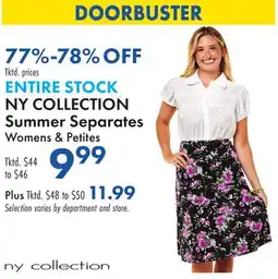 Boscov's ENTIRE STOCK NY COLLECTION Summer Separates offer