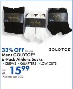 Boscov's Mens GOLDTOE 6-Pack Athletic Socks offer