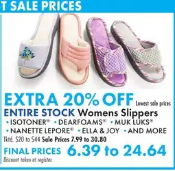Boscov's ENTIRE STOCK Women's Slippers offer