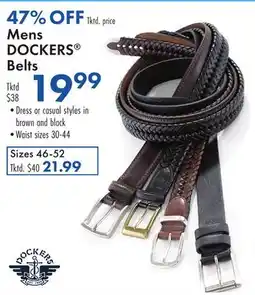 Boscov's Mens DOCKERS Belts offer