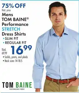 Boscov's Mens TOM BAINE Performance STRETCH Dress Shirts offer