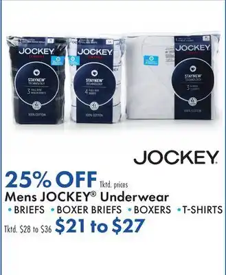 Boscov's Mens Jockey Underwear offer